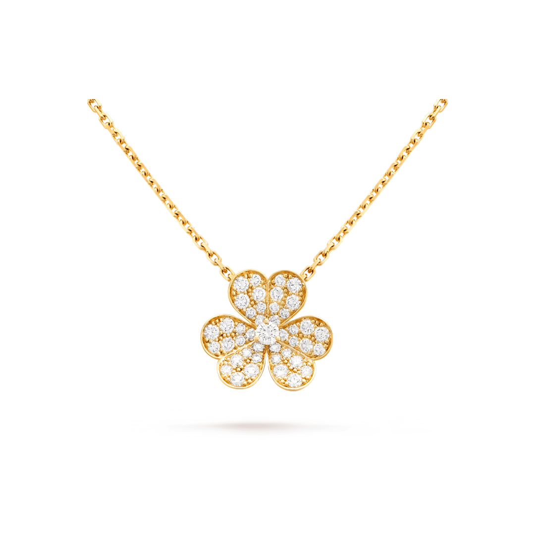 Frivole吊坠，小号款式，黄K金，钻石。Frivole系列，Van Cleef & Arpels梵克雅宝。